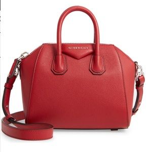 NWT Givenchy Antigona Mini Sugar Leather Satchel in Vermillion